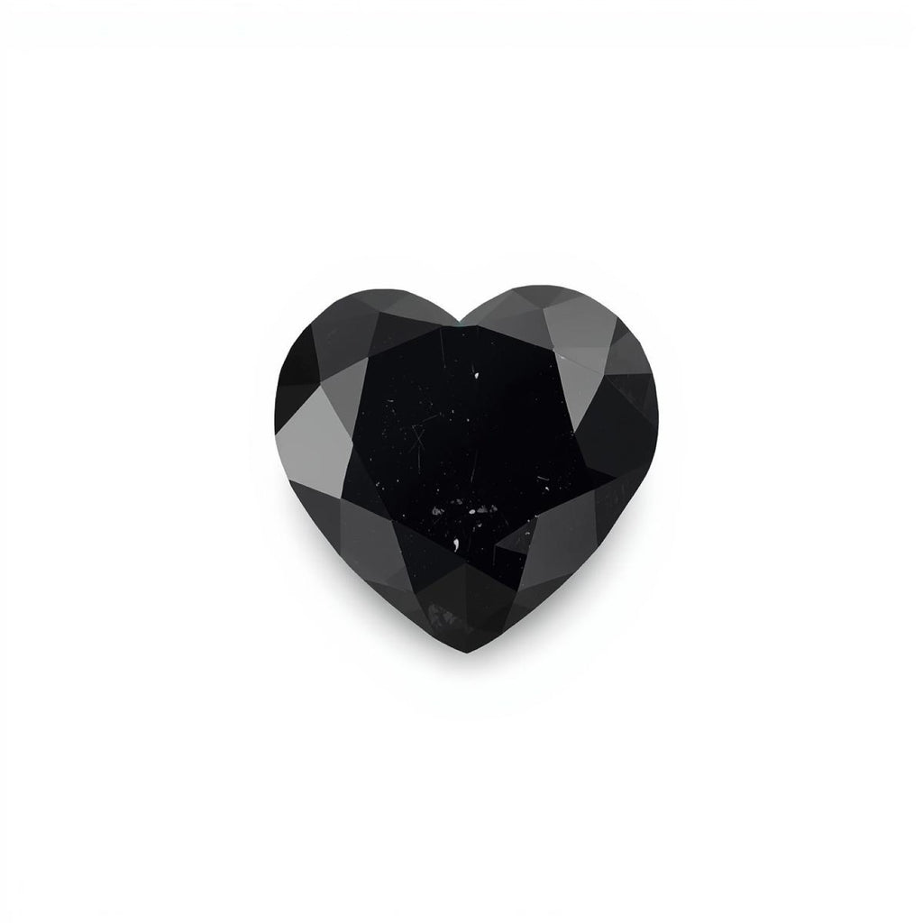 Black Spinel 1PC Tiny 6x6 MM Heart Faceted Black Polished Semi Precious Loose Gems