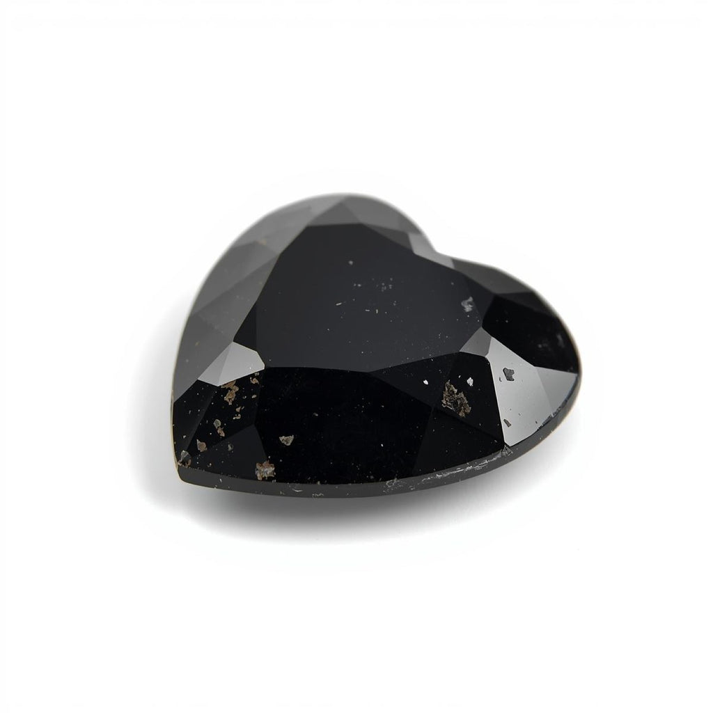 Black Spinel 1PC Small 7x7 MM Heart Faceted Black Splendid Semi Precious Loose Gemstone