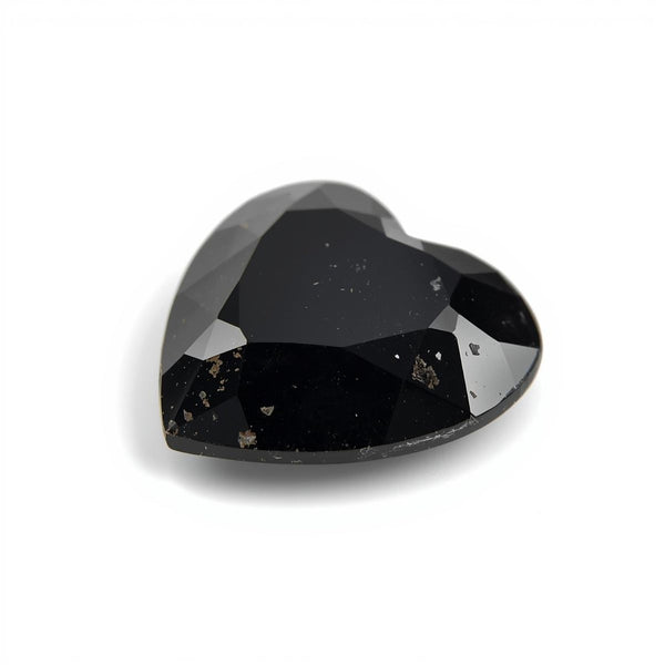 Black Spinel 1PC Small 7x7 MM Heart Faceted Black Splendid Semi Precious Loose Gemstone