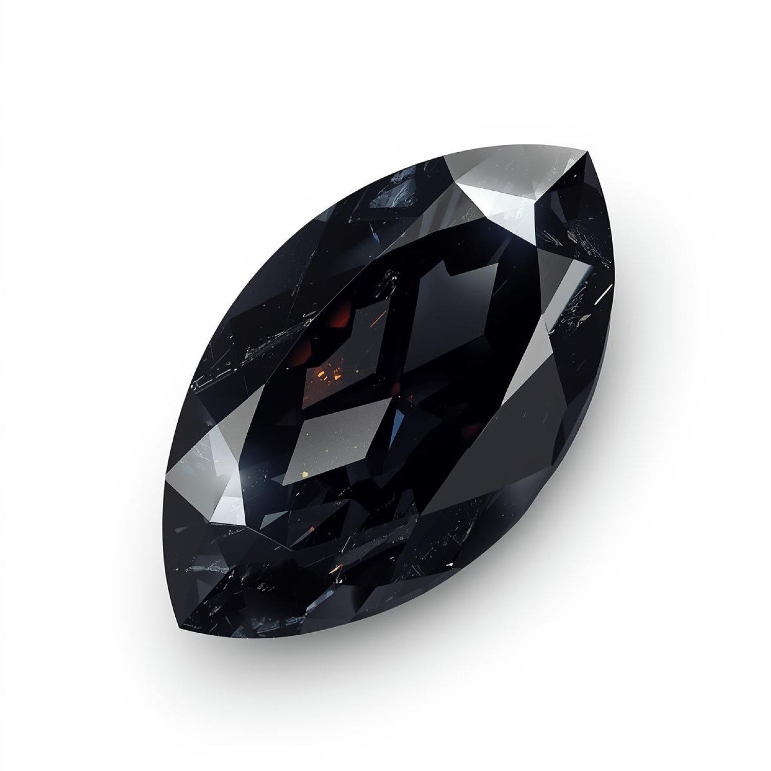 Black Spinel 1PC Tiny 4x8 MM Marquise Faceted Black Fiery Semi Precious Loose Gemstone Sekundär produktbild