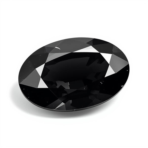 Black Spinel 1PC Chunky 15x20 MM Oval Faceted Black Luster Semi Precious Loose Gems