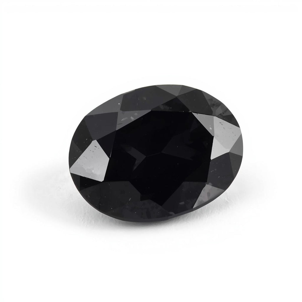 Black Spinel 1PC Small 6x8 MM Oval Faceted Black Fine Semi Precious Loose Gemstone