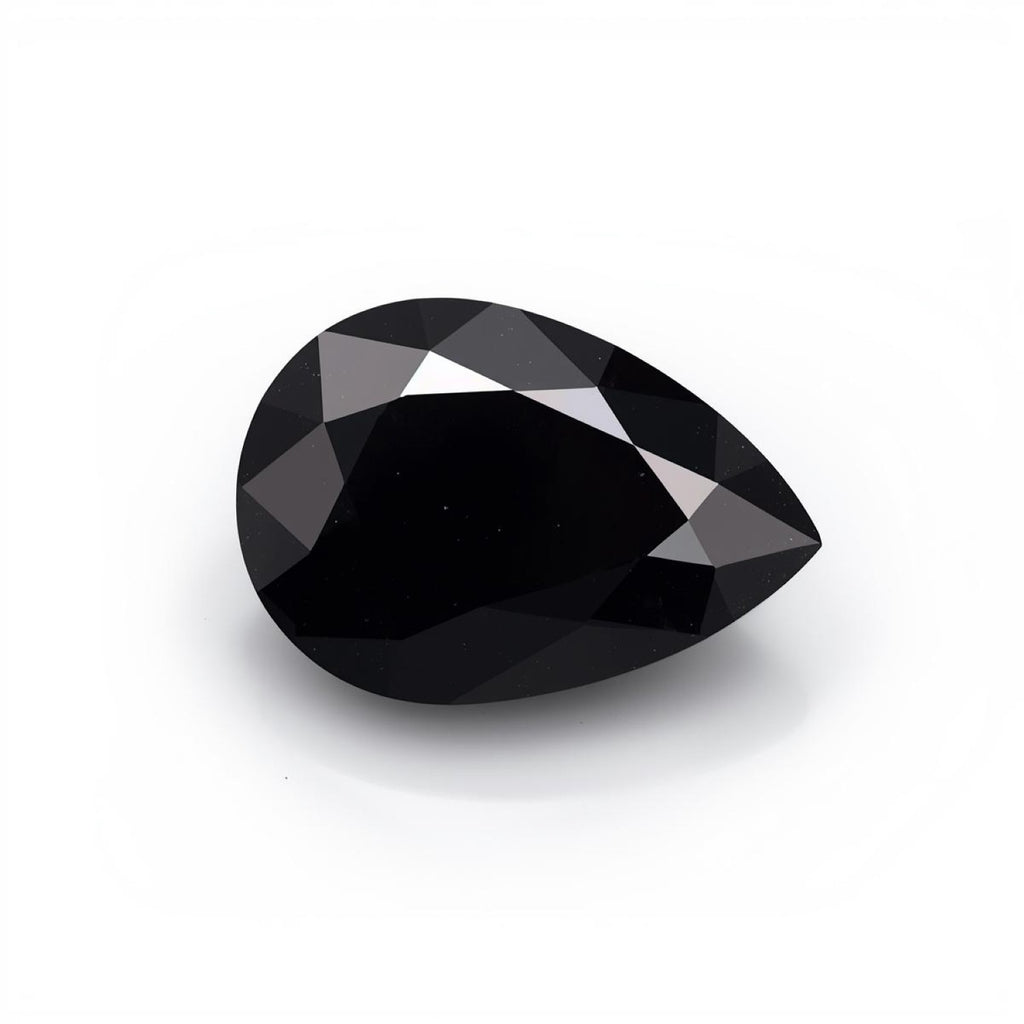 Black Spinel 1PC Large 10x12 MM Pear Faceted Black Genuine Semi Precious Loose Gemstones
