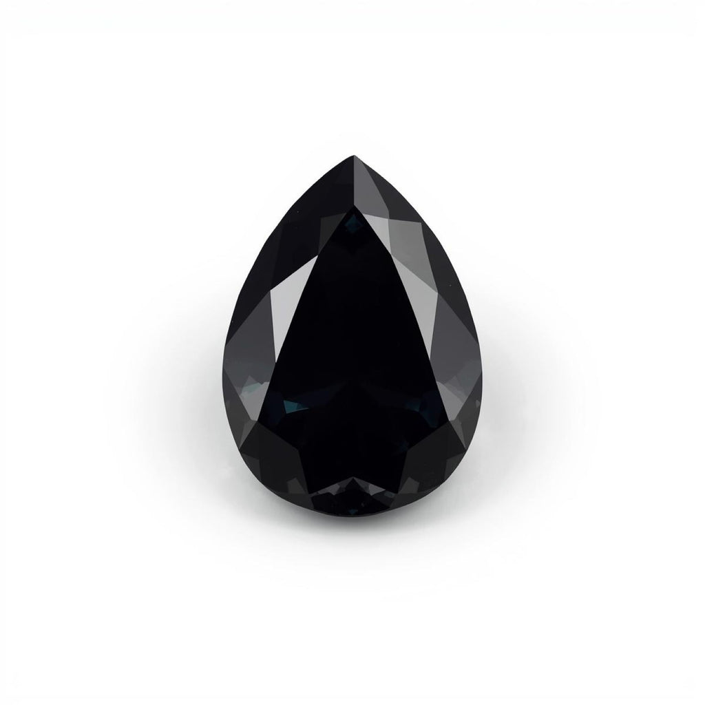 Black Spinel 1PC Tiny 4x6 MM Pear Faceted Black Sparkling Semi Precious Loose Gemstone