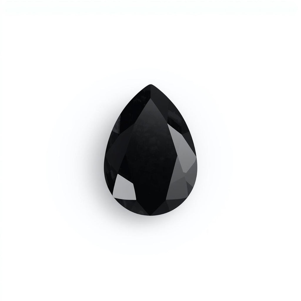 Black Spinel 1PC Medium 7x10 MM Pear Faceted Black Shine Semi Precious Loose Gemstones