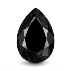 Schwarzer Spinell, 1 Stück, groß, 8 x 12 mm, birnenförmig, facettiert, schwarz, natürlicher Halbedelstein, loser Edelstein