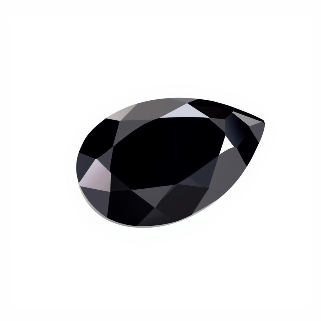 Black Spinel 1PC Large 9x11 MM Pear Faceted Black High-Quality Semi Precious Loose Gems