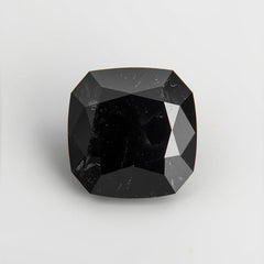 Schwarzer Spinell, 1 Stück, grob, 13 x 13 mm, quadratisch, facettiert, schwarz, natürliche Halbedelsteine