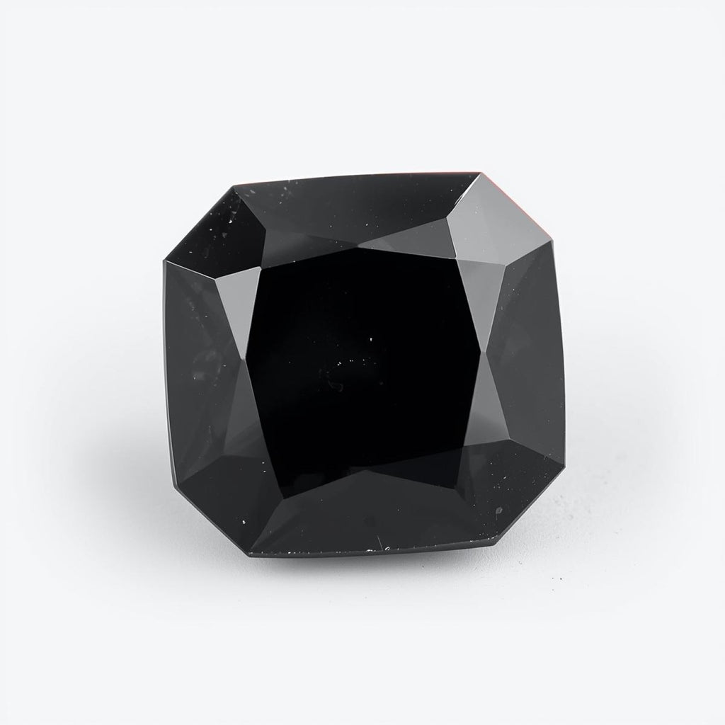 Schwarzer Spinell, 1 Stück, grob, 16 x 16 mm, quadratisch, facettiert, schwarz, reine Halbedelsteine, lose Edelsteine