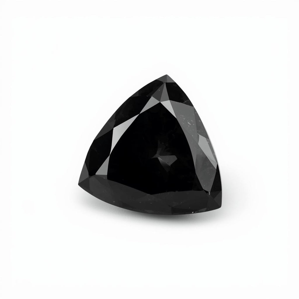 Black Spinel 1PC Chunky 13x13 MM Triangle Faceted Black Natural Semi Precious Gems