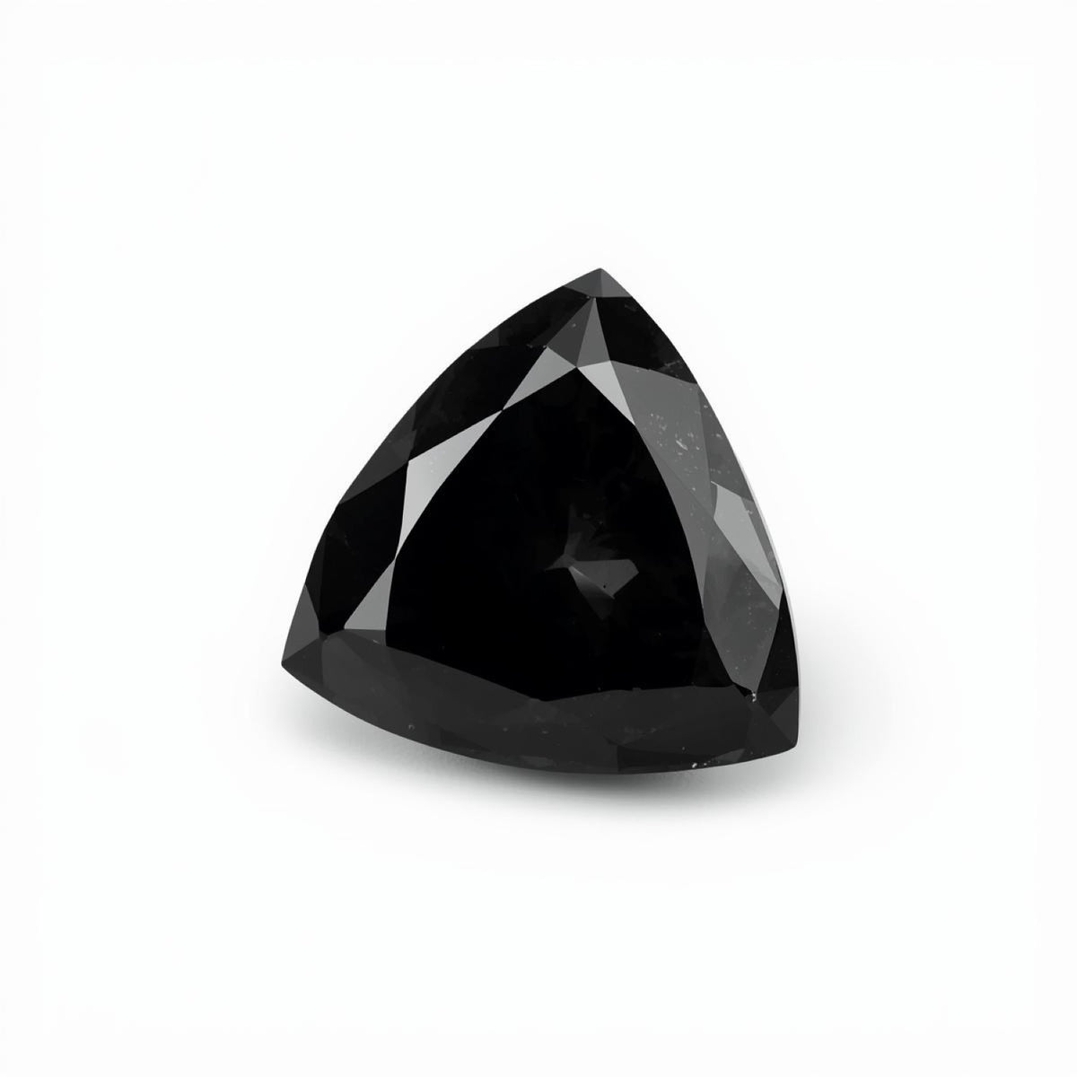 Black Spinel 1PC Chunky 14x14 MM Triangle Faceted Black Genuine Semi Precious Loose Gems