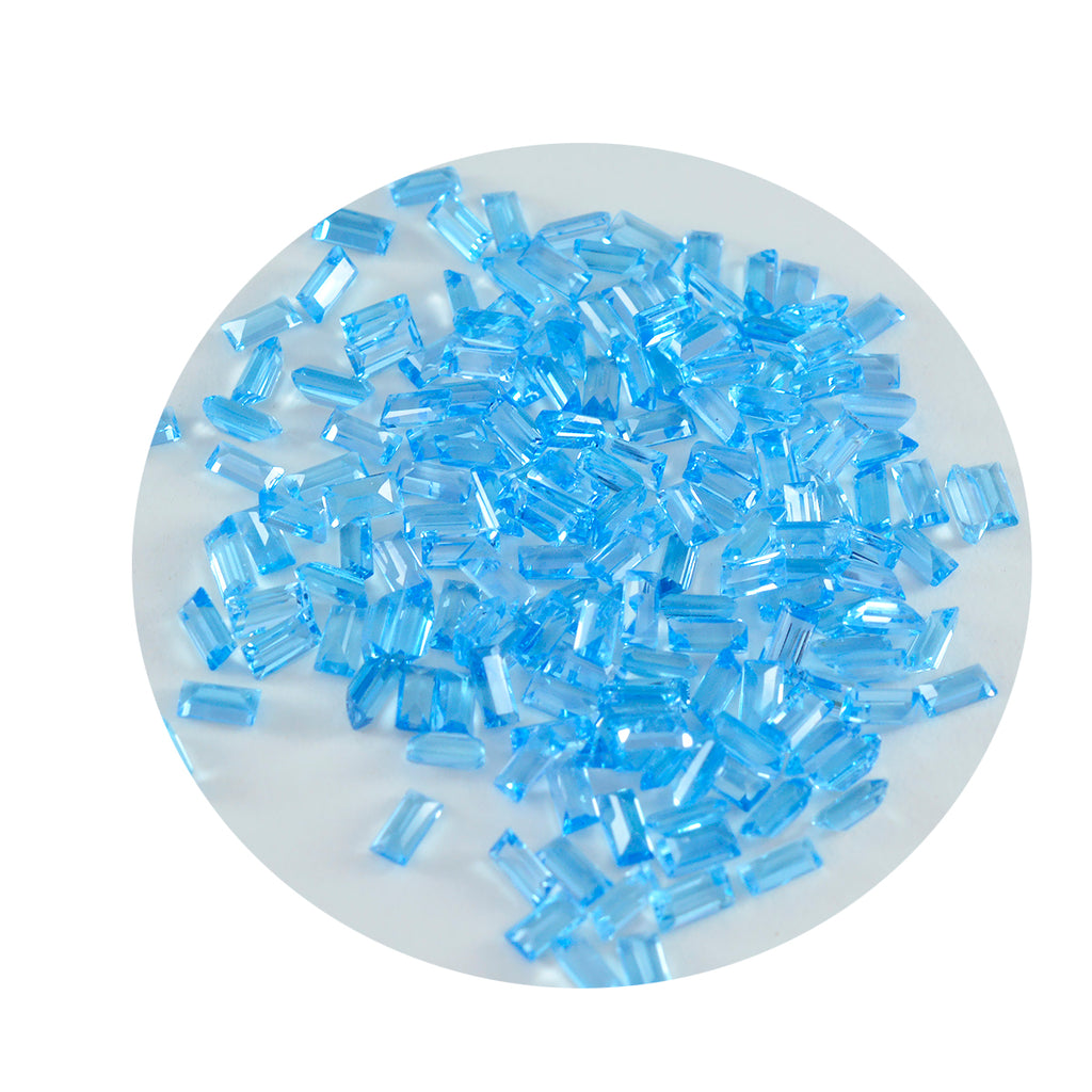 Sky Blue Topaz 10PC Tiny 2.5x5 MM Baguette Faceted Blue Fiery Semi Precious Gems