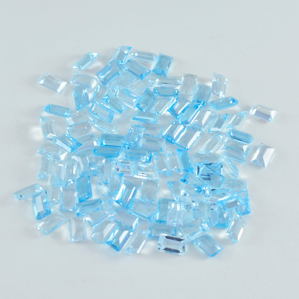 Sky Blue Topaz 1PC Chunky 10x20 MM Baguette Faceted Blue Shine Semi Precious Loose Gemstones