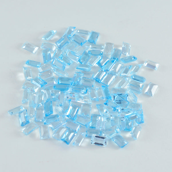 Sky Blue Topaz 10PC Tiny 2.5x5 MM Baguette Faceted Blue Fiery Semi Precious Gems