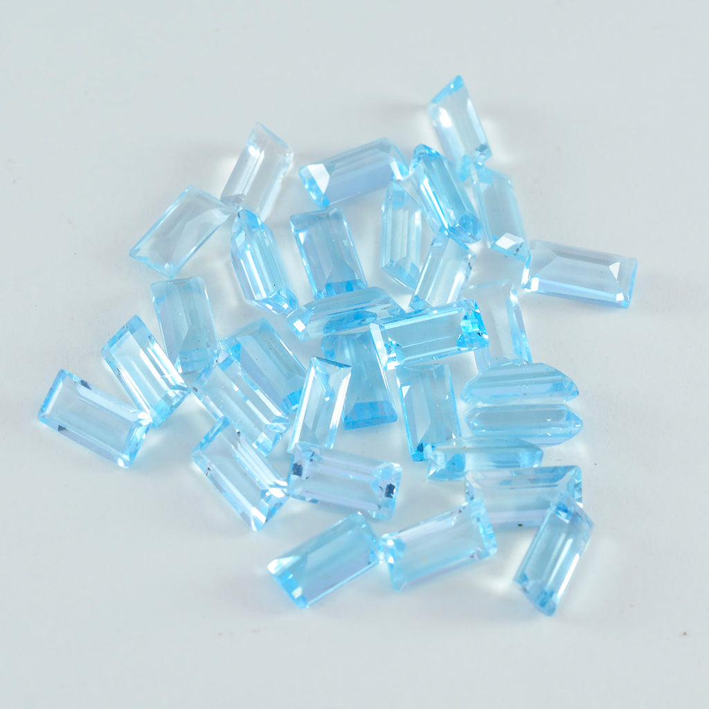 Sky Blue Topaz 1PC Tiny 4x8 MM Baguette Faceted Blue Sparkling Semi Precious Loose Gemstone