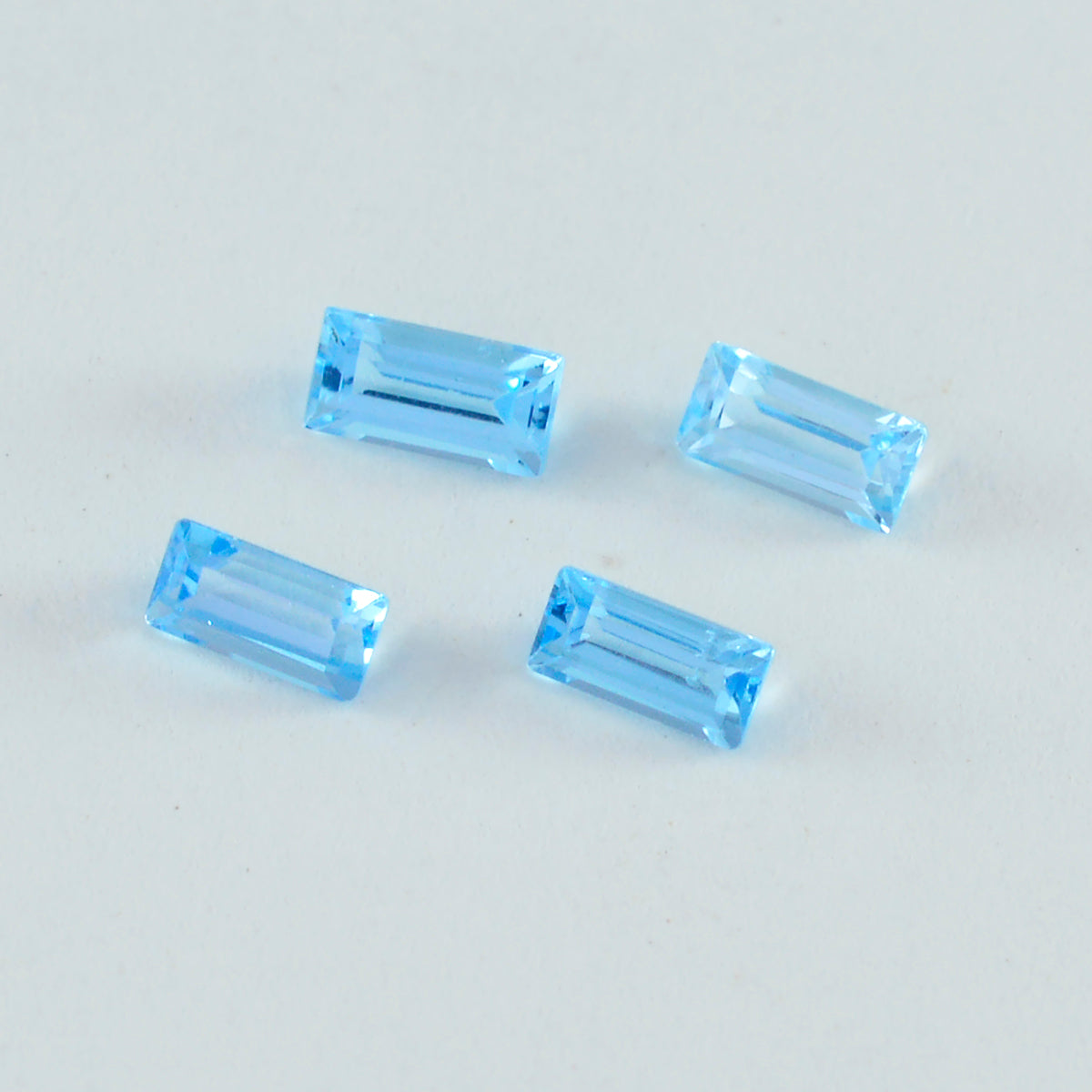 Sky Blue Topaz 1PC Medium 7x14 MM Baguette Faceted Blue Luster Semi Precious Loose Gems Sekundär produktbild