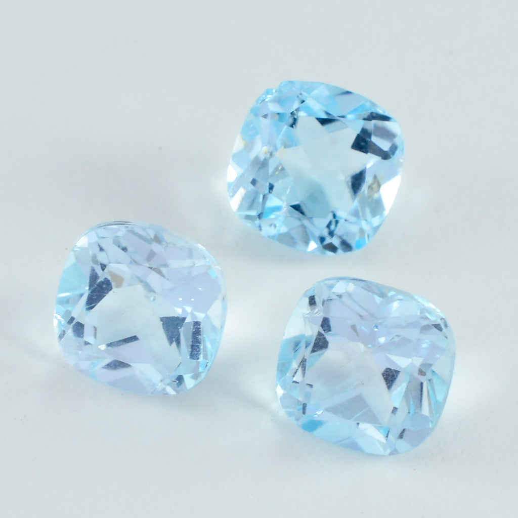 Sky Blue Topaz 1PC Chunky 13x13 MM Cushion Faceted Blue Natural Semi Precious Gems