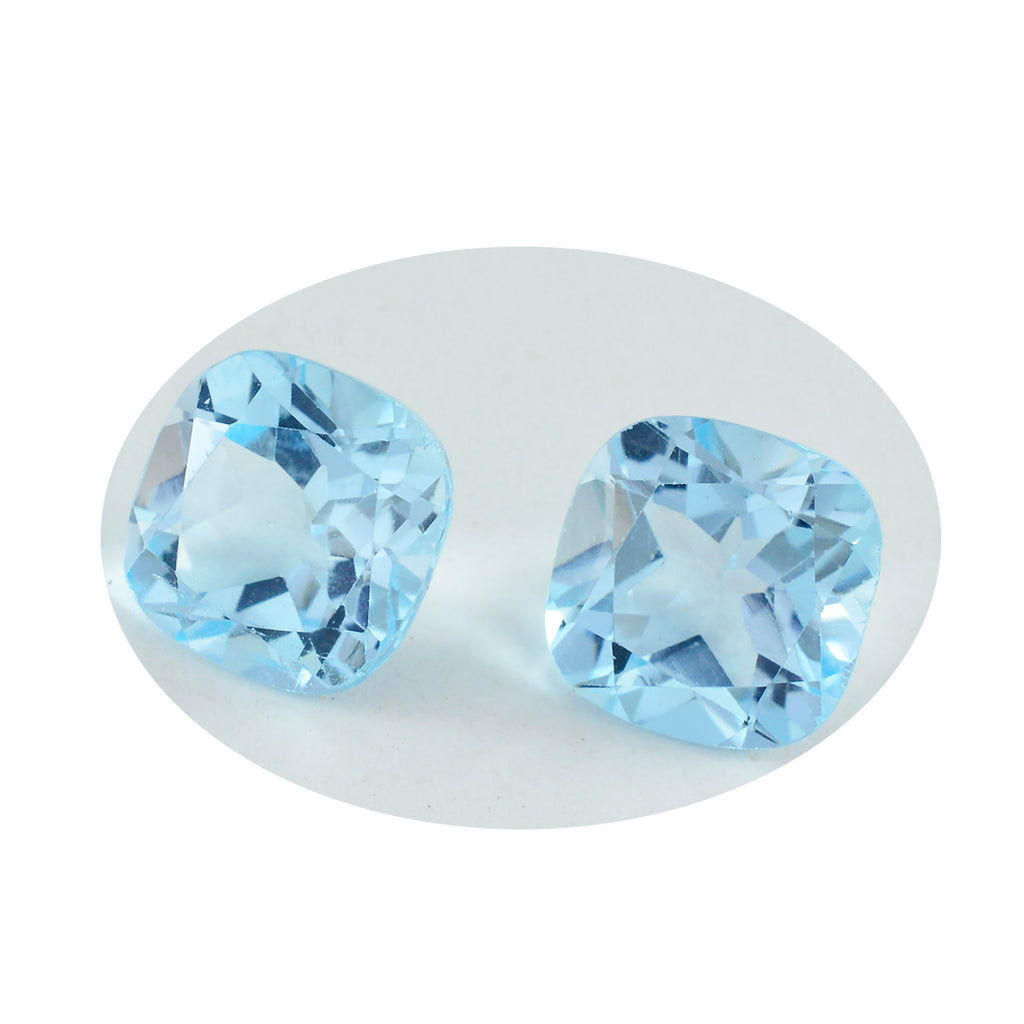 Sky Blue Topaz 1PC Large 11x11 MM Cushion Faceted Blue Fine Semi Precious Loose Gemstone