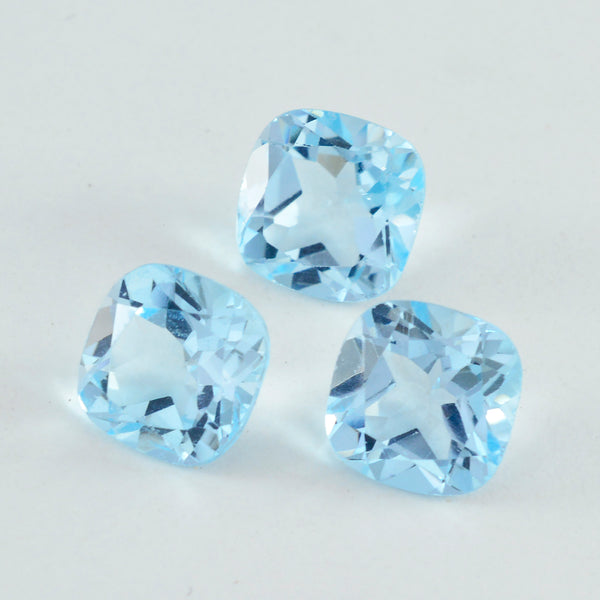Sky Blue Topaz 1PC Chunky 13x13 MM Cushion Faceted Blue Natural Semi Precious Gems