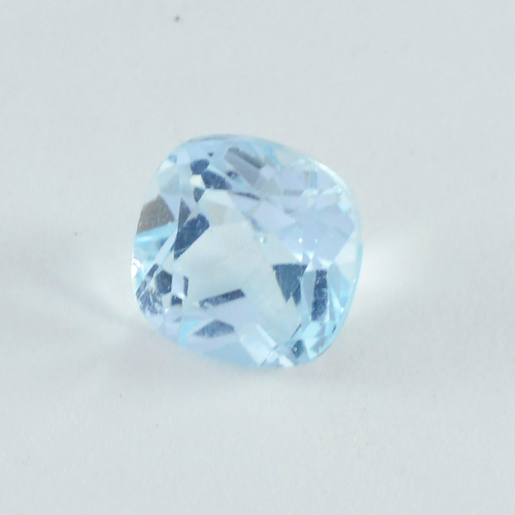 Sky Blue Topaz 1PC Chunky 15x15 MM Cushion Faceted Blue Superior Semi Precious Loose Gemstone