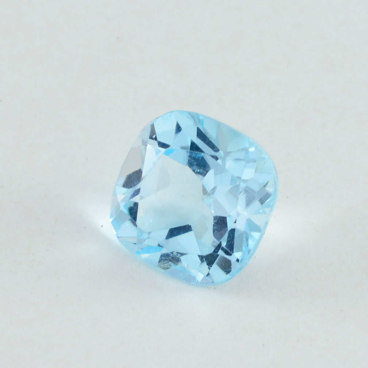 Sky Blue Topaz 1PC Chunky 15x15 MM Cushion Faceted Blue Superior Semi Precious Loose Gemstone