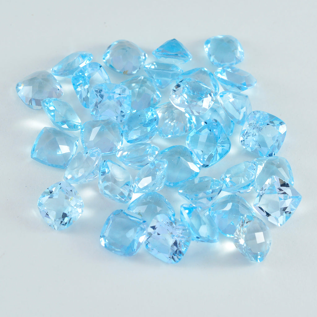 Sky Blue Topaz 10PC Tiny 3x3 MM Cushion Faceted Blue Fiery Semi Precious Loose Gemstone