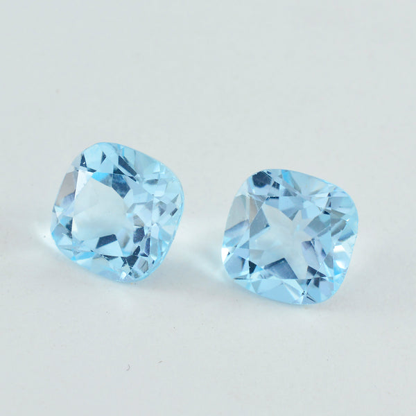 Sky Blue Topaz 10PC Tiny 4x4 MM Cushion Faceted Blue Brilliant Semi Precious Loose Gemstones