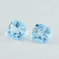 Sky Blue Topaz 10PC Tiny 4x4 MM Cushion Faceted Blue Brilliant Semi Precious Loose Gemstones