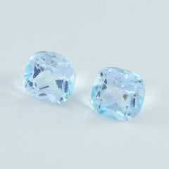 Sky Blue Topaz 1PC Small 8x8 MM Cushion Faceted Blue Luster Semi Precious Loose Gemstones
