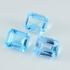 Sky Blue Topaz 1PC Large 10x12 MM Emerald Faceted Blue Genuine Semi Precious Loose Gemstones