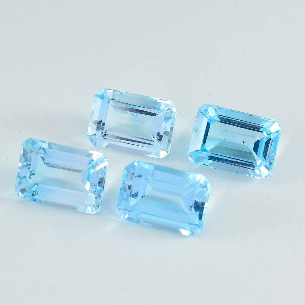 Sky Blue Topaz 1PC Large 10x12 MM Emerald Faceted Blue Genuine Semi Precious Loose Gemstones