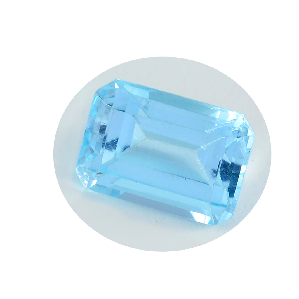 Sky Blue Topaz 1PC Chunky 12x16 MM Emerald Faceted Blue Pure Semi Precious Loose Gems