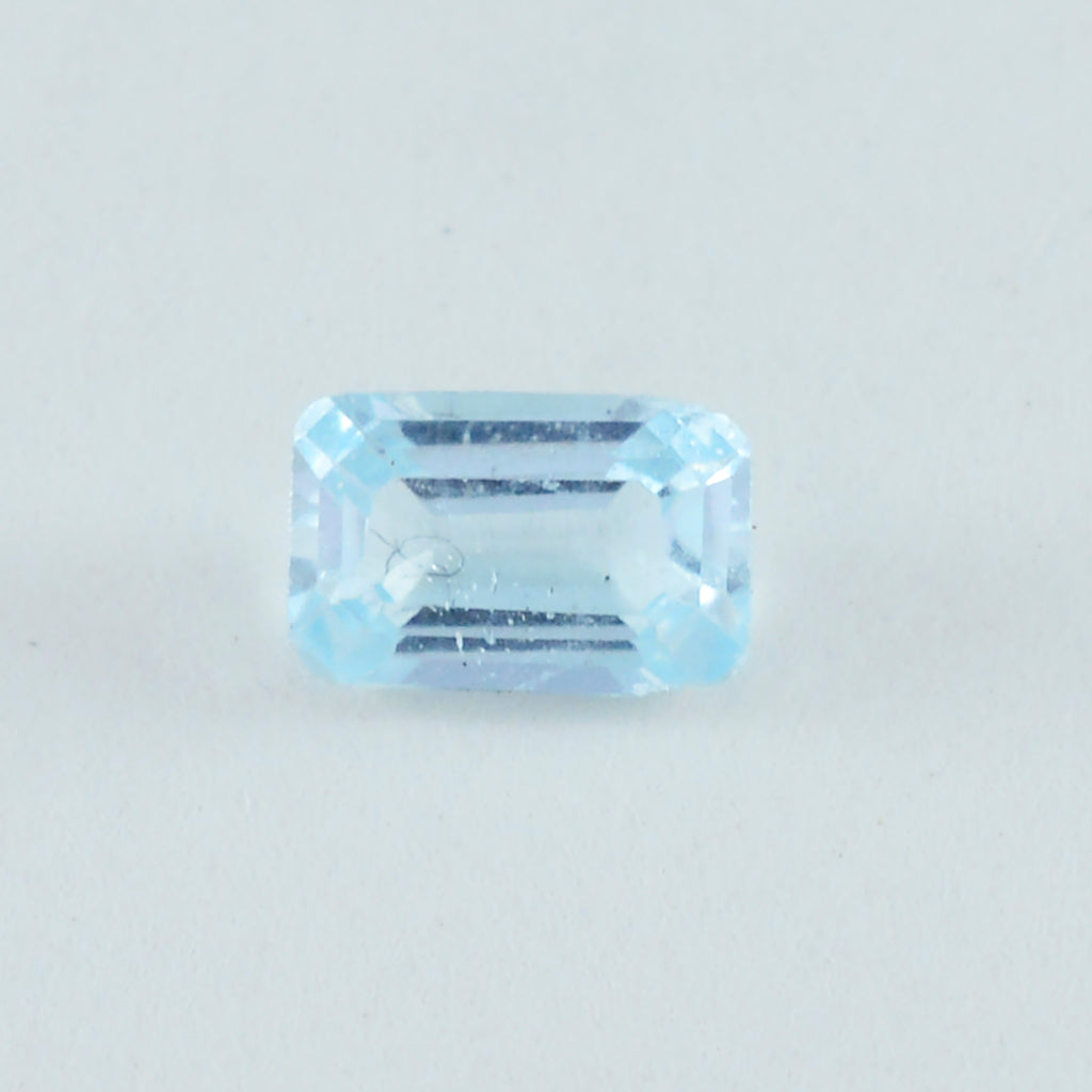 Sky Blue Topaz 1PC Large 10x12 MM Emerald Faceted Blue Genuine Semi Precious Loose Gemstones
