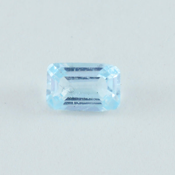 Sky Blue Topaz 1PC Large 10x12 MM Emerald Faceted Blue Genuine Semi Precious Loose Gemstones