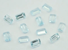 Sky Blue Topaz 1PC Large 10x14 MM Emerald Faceted Blue Superior Semi Precious Gems