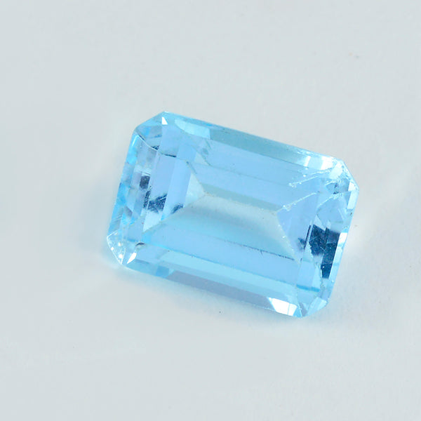 Sky Blue Topaz 1PC Large 10x12 MM Emerald Faceted Blue Genuine Semi Precious Loose Gemstones