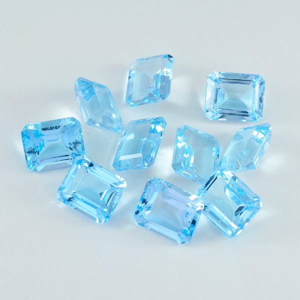Sky Blue Topaz 1PC Tiny 3x5 MM Emerald Faceted Blue Brilliant Semi Precious Loose Gems