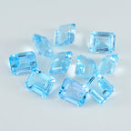 Sky Blue Topaz 1PC Tiny 4x6 MM Emerald Faceted Blue Sparkling Semi Precious Loose Gemstone