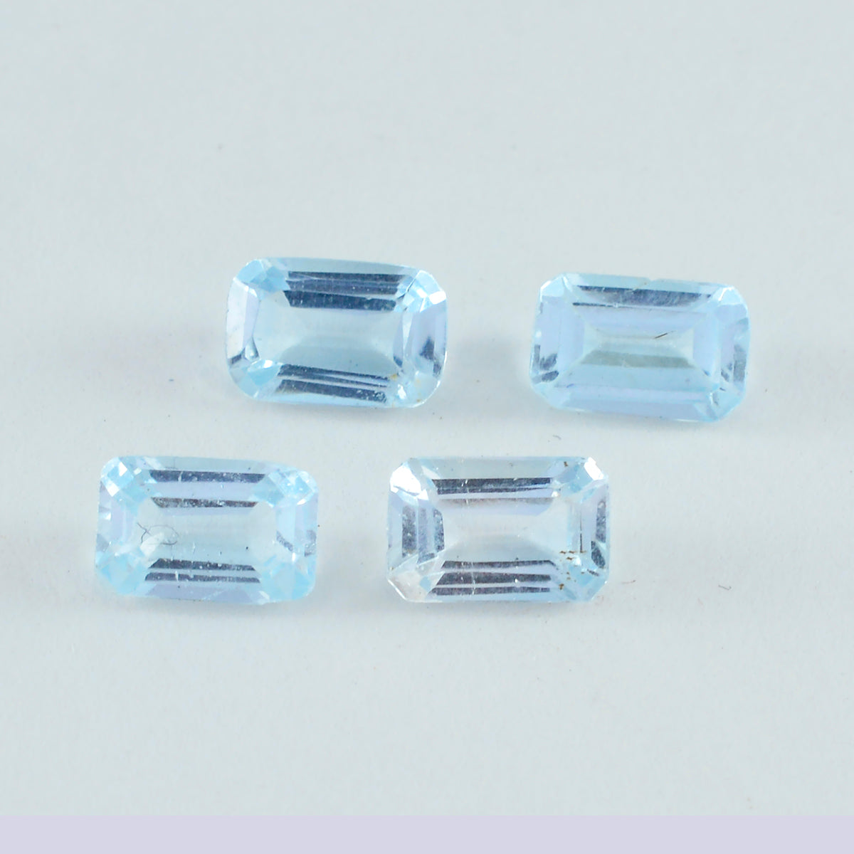 Sky Blue Topaz 1PC Tiny 5x7 MM Emerald Faceted Blue Polished Semi Precious Loose Gemstones
