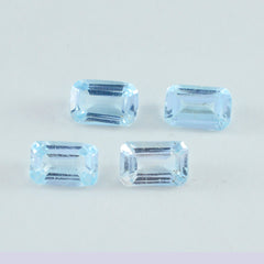 Sky Blue Topaz 1PC Small 6x8 MM Emerald Faceted Blue Splendid Semi Precious Gems