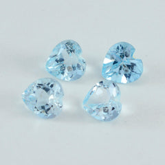 Sky Blue Topaz 1PC Tiny 5x5 MM Heart Faceted Blue Sparkling Semi Precious Gems