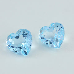Himmelblauer Topas, 1 Stück, klein, 8 x 8 mm, Herz, facettiert, blauer Glanz, Halbedelsteine, lose Edelsteine