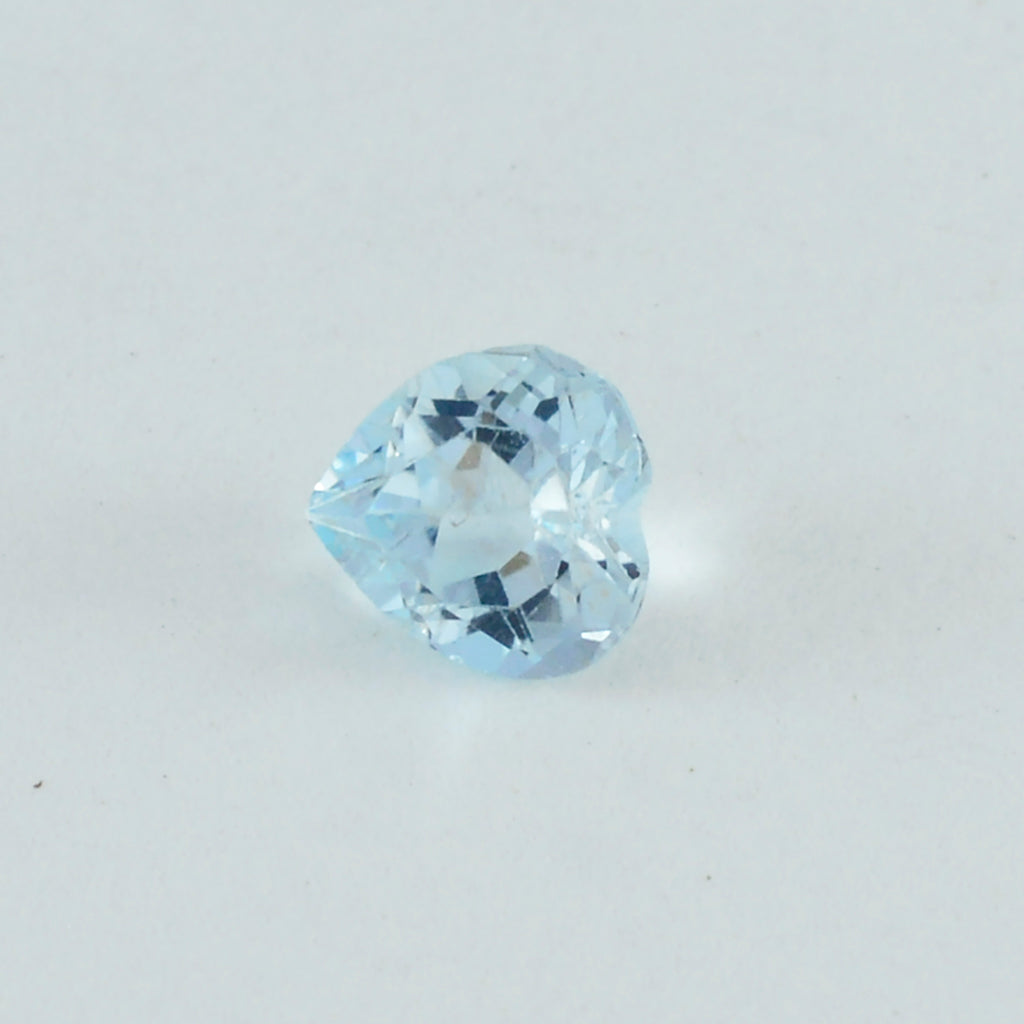 Sky Blue Topaz 1PC Large 10x10 MM Heart Faceted Blue Shine Semi Precious Loose Gems