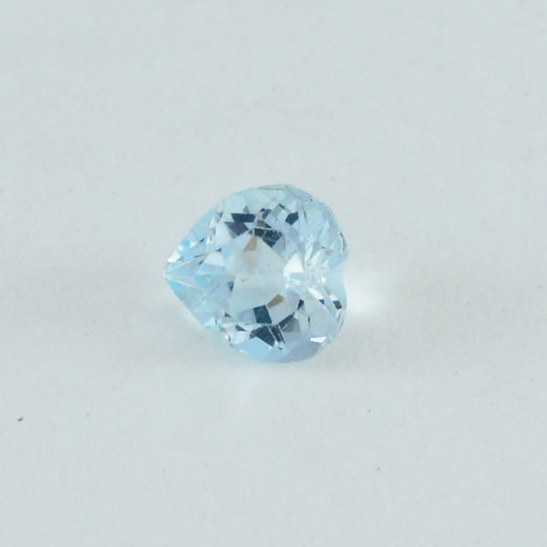 Sky Blue Topaz 1PC Large 10x10 MM Heart Faceted Blue Shine Semi Precious Loose Gems