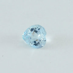 Sky Blue Topaz 1PC Large 10x10 MM Heart Faceted Blue Shine Semi Precious Loose Gems