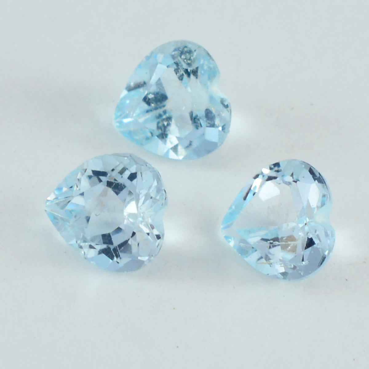 Sky Blue Topaz 1PC Chunky 13x13 MM Heart Faceted Blue Natural Semi Precious Gems