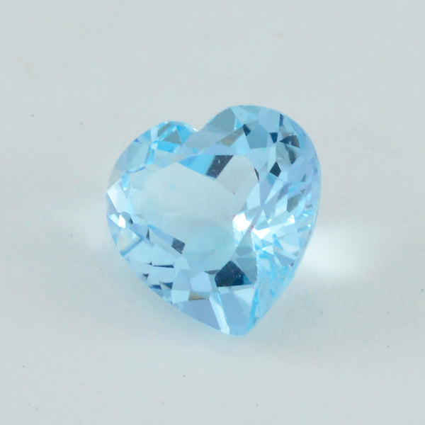 Sky Blue Topaz 1PC Large 11x11 MM Heart Faceted Blue Fine Semi Precious Loose Gemstone