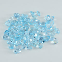 Sky Blue Topaz 10PC Tiny 3x3 MM Heart Faceted Blue Fiery Semi Precious Loose Gemstone