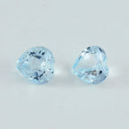 Sky Blue Topaz 1PC Small 8x8 MM Heart Faceted Blue Luster Semi Precious Loose Gemstones
