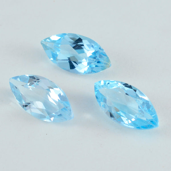 Sky Blue Topaz 1PC Chunky 10x20 MM Marquise Faceted Blue Brilliant Semi Precious Loose Gems